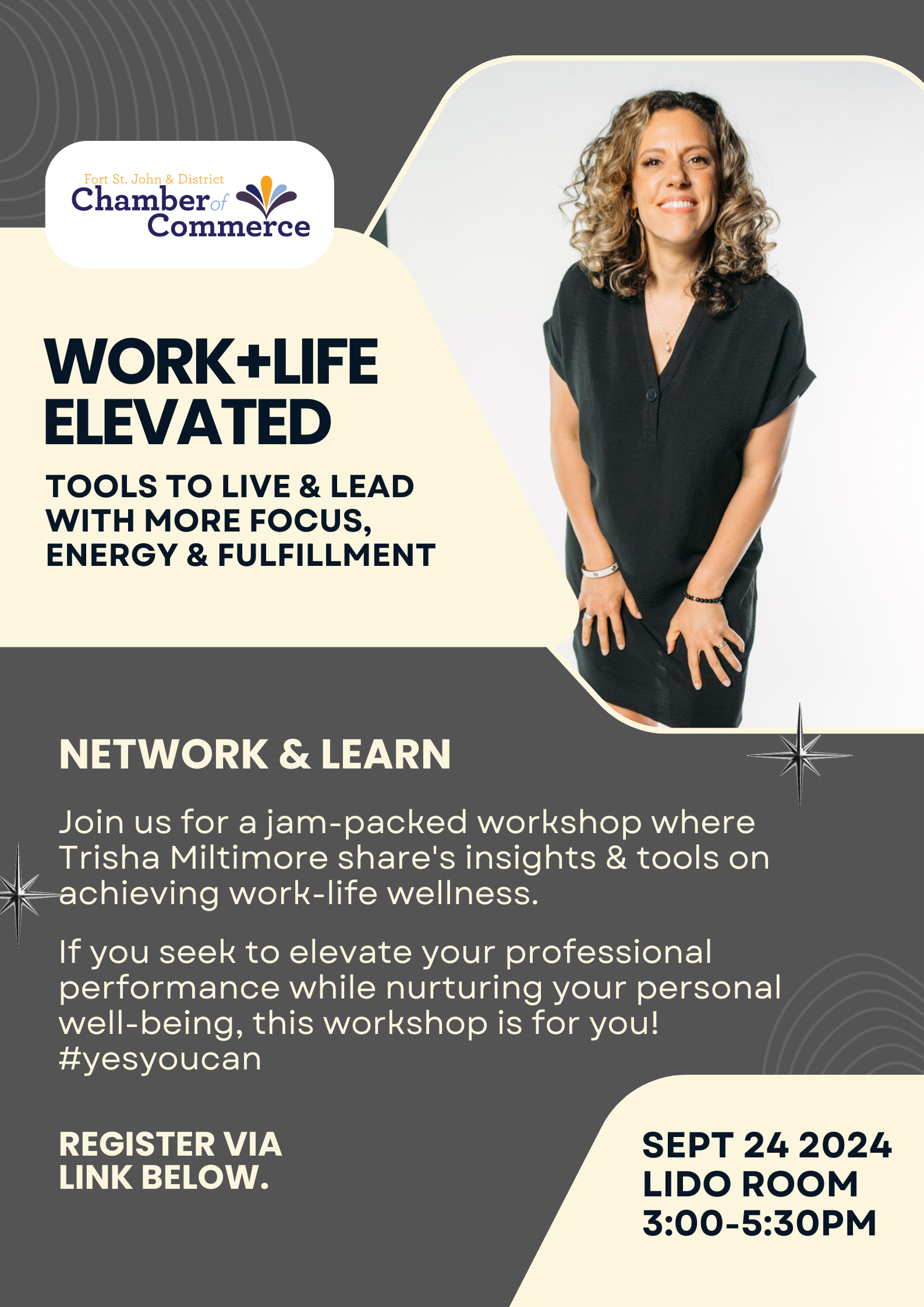 Poster for Work life wellness workshop September 24, 3:00pm-5:30pm